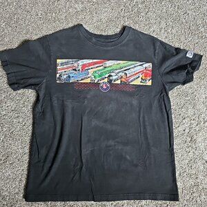 Lionel Model Trains Black Size Large Short Sleeved Graphic Print Shirt
